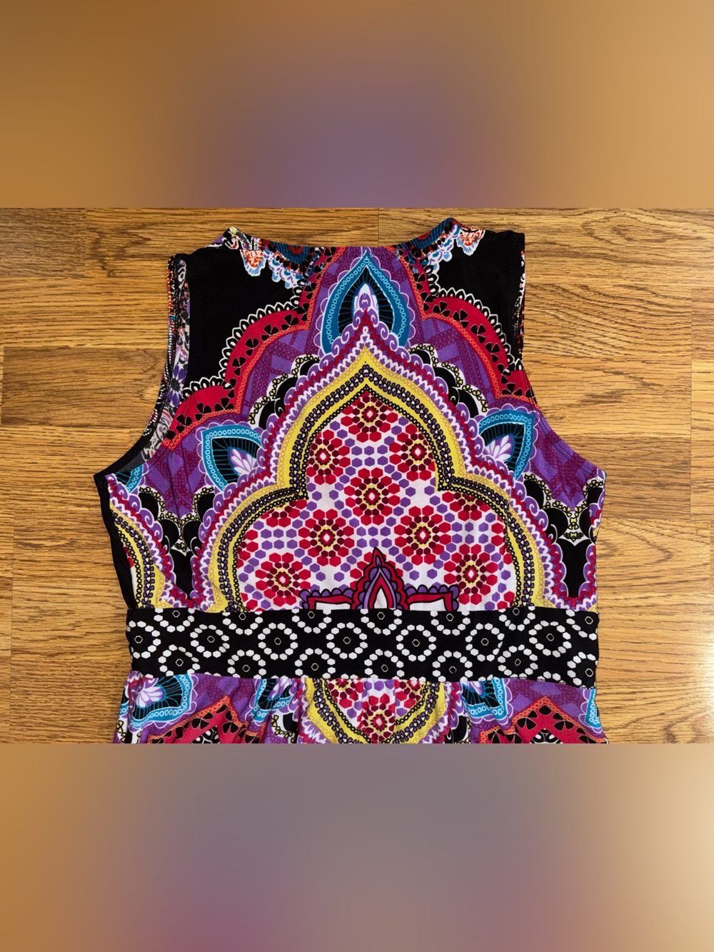New Directions Boho Paisley Maxi Dress Women’s Size Large Sleeveless V Neck - Picture 12 of 14